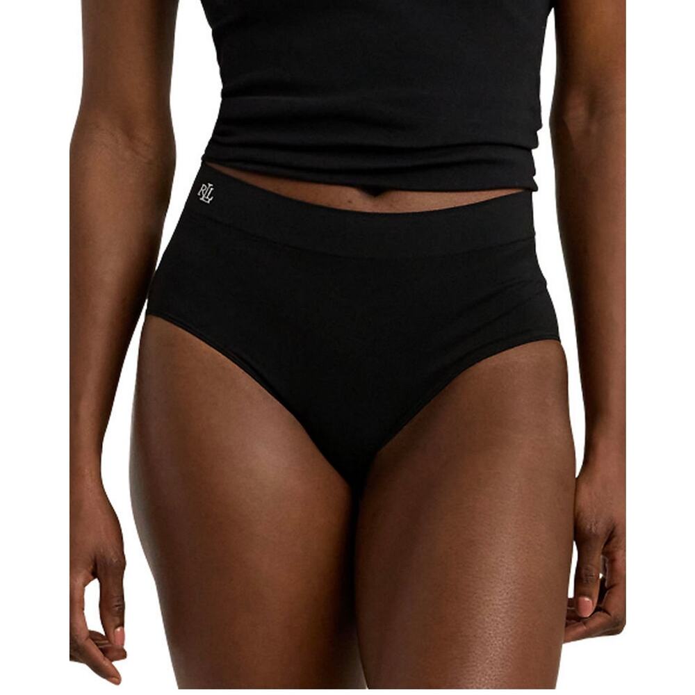Ralph Lauren Women's Seamless Stretch Jersey High-Rise Brief Underwear Black M